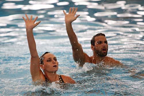 O dueto misto do Brasil conquistou a medalha de ouro / Foto: Satiro Sodré/SSPress/CBDA